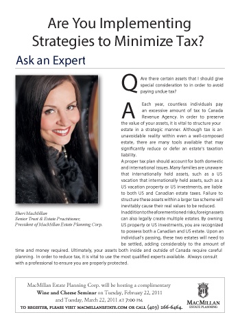 Are You Implementing Strategies to Minimize Tax?